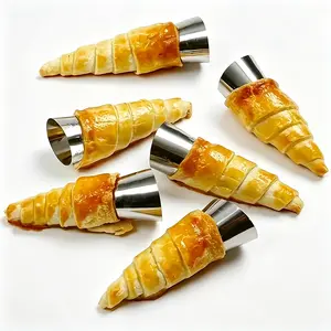 20pcs Smooth Non-Stick Stainless Steel Cream Horn Cones - Conical Pastry Molds, Cannoli Forms, Croissant Baking Tubes, Durable Easy-To-Use Bakeware for Oven, Fry, Christmas Baked Desserts