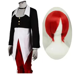 Game King Of Fighters Cosplay Iori Yagami Costume Men Halloween Carnival Party Battle Uniform Suit Wigs