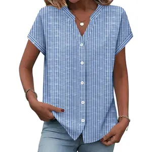 for Women Short Sleeve Tops V Neck Collar Blouses Business Casual Outfits