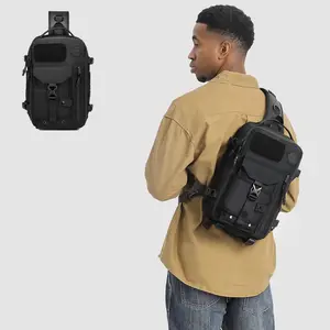 1pc Spacious Chest Bag Men's Sling Pack, Water Repellent Lightweight Wear-resistant, Travel Cycling Commuting, Multi-functional Crossbody Shoulder Bag, High Performance Outdoor Gear, Tactical Crossbody Bag