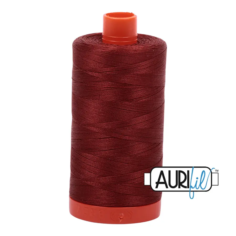 Aurifil 50wt Cotton Thread - Rust (A1050-2355), 1422yd 50wt Thread for Patchwork, Accurate Piecing, Balanced Seams, Garment Sewing, Smooth Stitches, Polished Finish