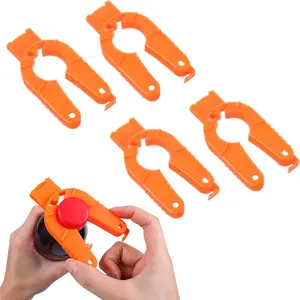 4 count Plastic Bottle Cap Opener, 3 in 1 Water Bottle Opener, Soda Can Opener, Multi-Purpose Water Bottle Opener Pull Tab Opener for  Hands, Seniors - Orange