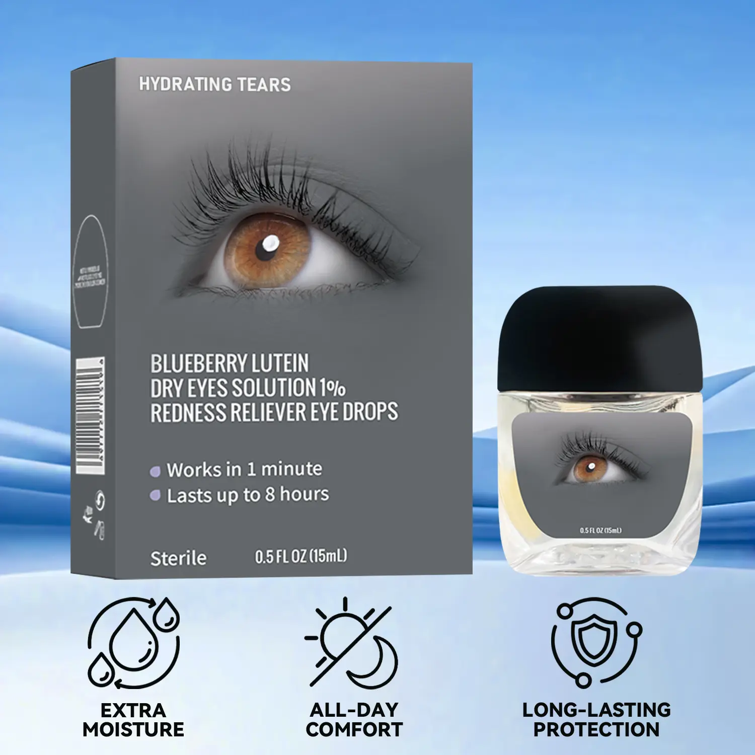 Dry Eye Relief Eye Drops | Sterile & Preservative-Free | Relieves Dry Eyes Relieve & Redness |  Eye Care Drops 15ml (0.5 fl oz)