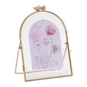 Melrose 96684DS 6 x 8 in. Copper & Iron & Glass Frame with Art, Gold