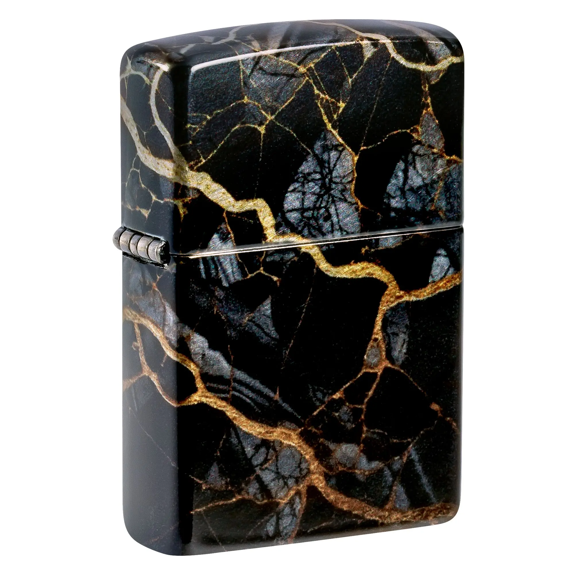 Zippo Fusion Marble Design 540 Tumbled Chrome Pocket Lighter - Made in USA - Unfilled (fuel sold separately)
