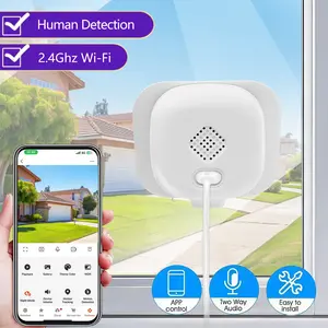 Wall Window Mount Security Camera, 2.4G WiFi Hidden Indoor Camera, Two-Way Audio, Smart Motion Detection for Bedroom Living Room Use