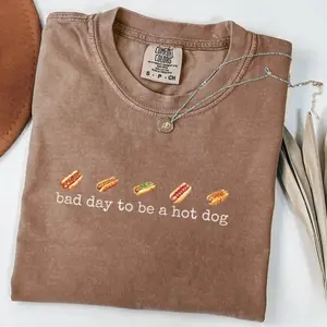 Comfort Colors Hot Dog TShirt, Bad Day to Be a Hotdog, Funny Retro Hotdog, Women's 4th of July TShirt, Memorial Day T-Shirt, Labor Day Tee