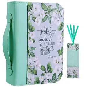 Bible Cover Case for Women PU Leather Woman Book Carrying Bag Bible Study Sipples Accessories with PU Bookmark Journaling Kit Christian Gifts