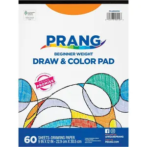 (Formerly Art Street) Drawing & Color Paper Pad, White, Beginner Weight, 9" x 12", 60 Sheets