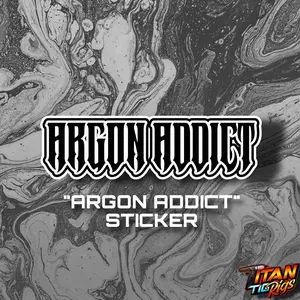 Argon Addict Die Cut Sticker 4.5' X 1.4' - Black and White Text on