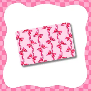 Pink and Red Bows Card Skin - Super Cute & Durable Vinyl Sticker for Personalizing Your Credit Card Graphic Decal