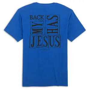 Jesus Has My Back Women's Fitted Short Sleeve Crew Neck Tee in 100% BCI Cotton for Summer Casual Wear