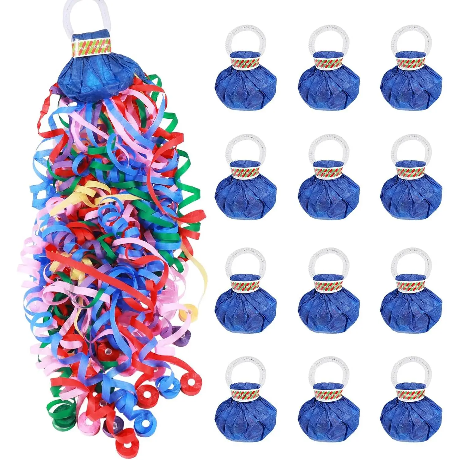 12pack No Mess Confetti Poppers,Graduation Streamer Poppers,Hand Throw Party Poppers,Magic Paper Cracker for Easter Celebration Birthday,Engagement,School Party,Wedding Send Off party Favors