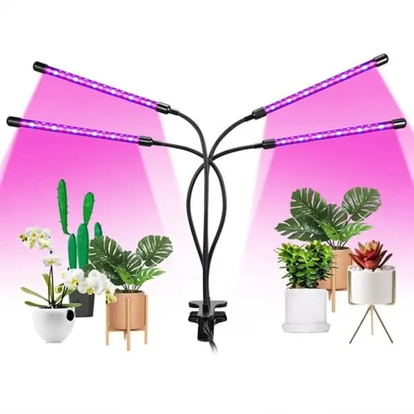Fresh Fab Finds FFF-GPCT2207 80W 80-LED Compact Indoor Greenhouse Growing Lamps, Red & Blue Full Spectrum, 10 Dimmable Levels, 360-Degree Adjustable Gooseneck Plant Lights