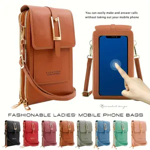Women's Faux Leather Mobile Phone Bag Large Capacity Multifunctional Coin Wallet with Multiple Card Slots Zipper Closure Lightweight for Shopping Travel