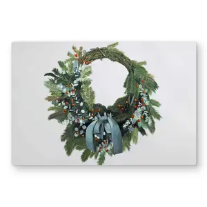 Begin Home Decor C1MP203010VJYW 20 x 30 in. Christmas Wreath - Holidays Farmhouse Metal Print Wall Art for Decor