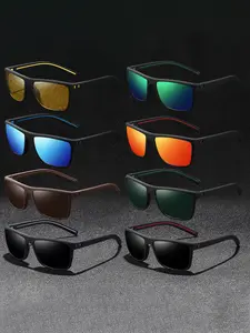 8 pairs of the latest vintage square sunglasses, suitable for both men and women, available in multiple colors, suitable for various occasions, UV400 protection, luxury designer glasses, High Quality Sunglasses