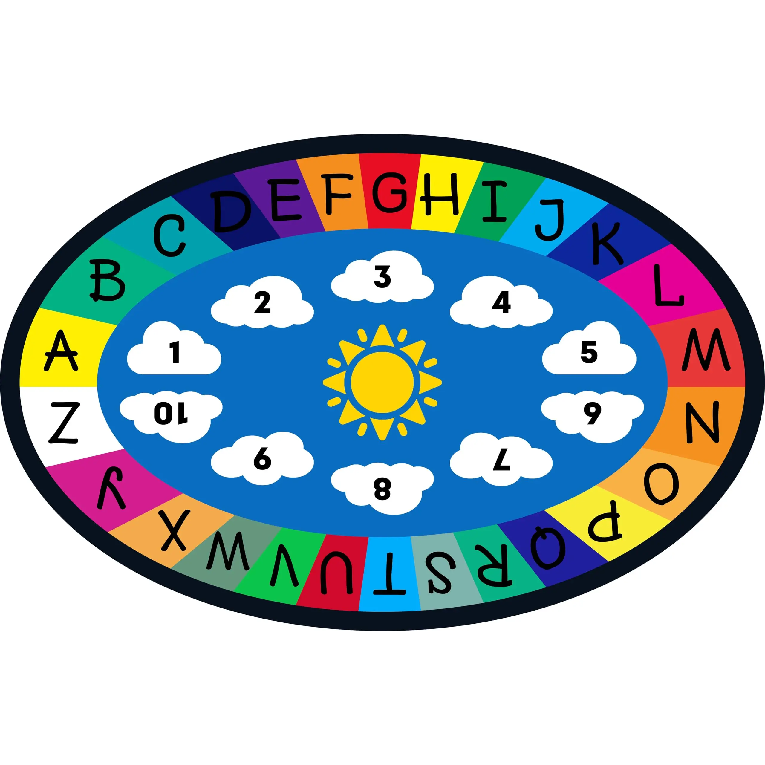 Genki - Classroom Rug for Kids - Education Classroom Carpet for Children - Colorful Seating Area - Large Elementary Classroom Rugs - Kids Seating for School Playroom | 6'6"x12'
