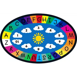 Genki - Classroom Rug for Kids - Education Classroom Carpet for Children - Colorful Seating Area - Large Elementary Classroom Rugs - Kids Seating for School Playroom | 6'6"x12'
