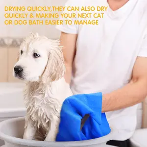 Pet Bath Towel Cat & Dog Super Absorbent Easy Clean Multi-Purpose Suede-Like Material 2 Pack Premium Dog Drying Towel Super Softer Reliable Quality