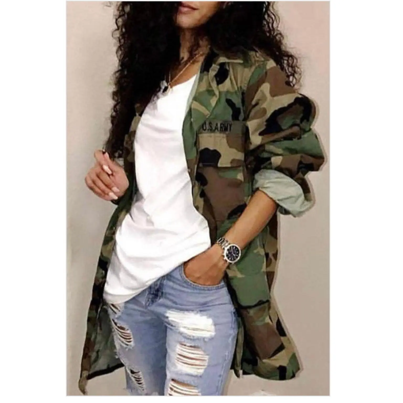Camouflage Outerwear Coat