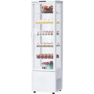 GARVEE Commercial Refrigerator Display Case, 9.8 Cu.FT Display Fridge Single-Door Pastry Display Case with Interior LED Lighting, Double-Layered Glass Commercial Countertop Bakery Display Refrigerator