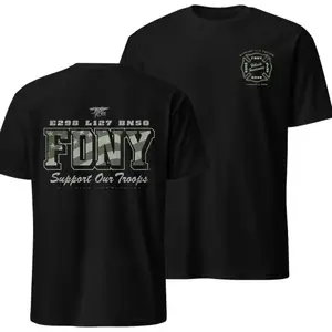 FDNY Support Our Troops T-Shirt, Camo Graphic FDNY Tee, Hillside Hurricanes Firefighter Apparel, Soft Cotton Blend Shirt, Military Appreciation Hero GiftTshirt,EverydayStyle, TrendyOutfit