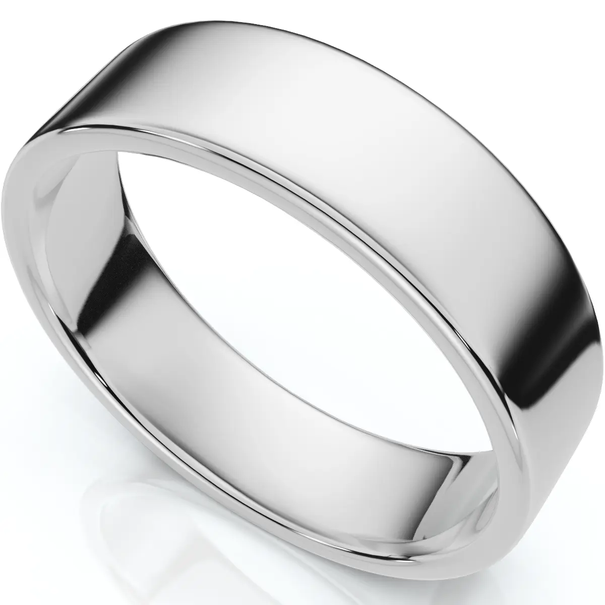 6mm Flat High Polished Wedding Band 950 Platinum 6mm Flat High Polished Wedding Band 950 Platinum