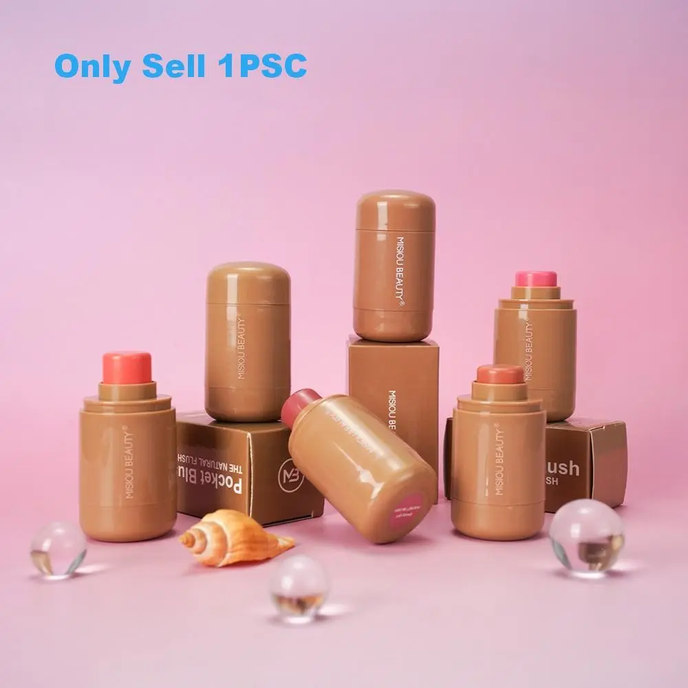 Pocket Blush Stick, Beauty Cosmetics Makeup, Six-Color Lip Cheek Highlighter, Long-Lasting Waterproof Sweatproof, Perfect for Dates Travel Daily Use