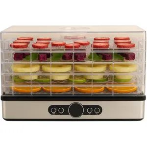 Food Dehydrator Machine with 5 Adjustable Trays, Rapid 4 Hour Drying, BPA Free Fruit Dryer for Jerky, Herbs, Mushrooms, Freeze Dryer Alternative for Healthy Snack Preparation