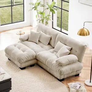 Modular Sectional Sofa Cloud Couch,  Modern L Shaped Couch Deep SeatSectional Couches for Living Room, Comfy Soft Chenille Loveseat Sofa with 4 Pillows, Small Couches for Small Spaces