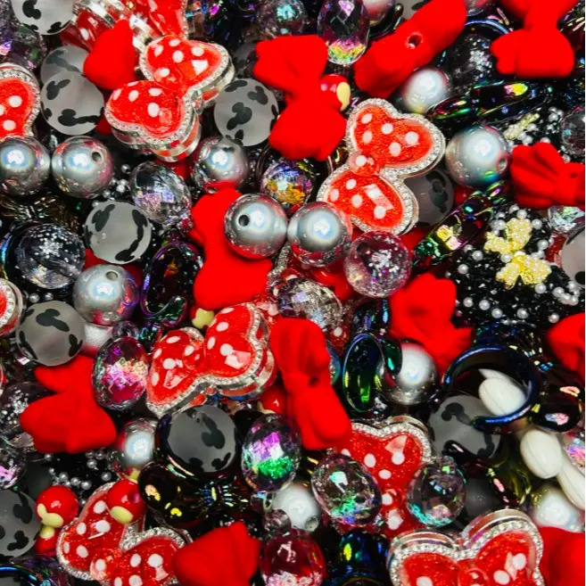 【D.P.C】Acrylic DIY Beads Mix - 150ml 300ml 650ml Sizes for Bracelets Phone Charms Necklaces Hair Beads Bag Chains Earrings Rings Hair Ropes Diy Projects Diy Jewelry