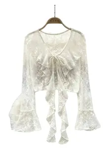 Women's Bow Tie Front Cardigan, Convertible Shawl, Breathable Lightweight Knit Top, Casual Loose-Fitting, Spring & Fall Fashion