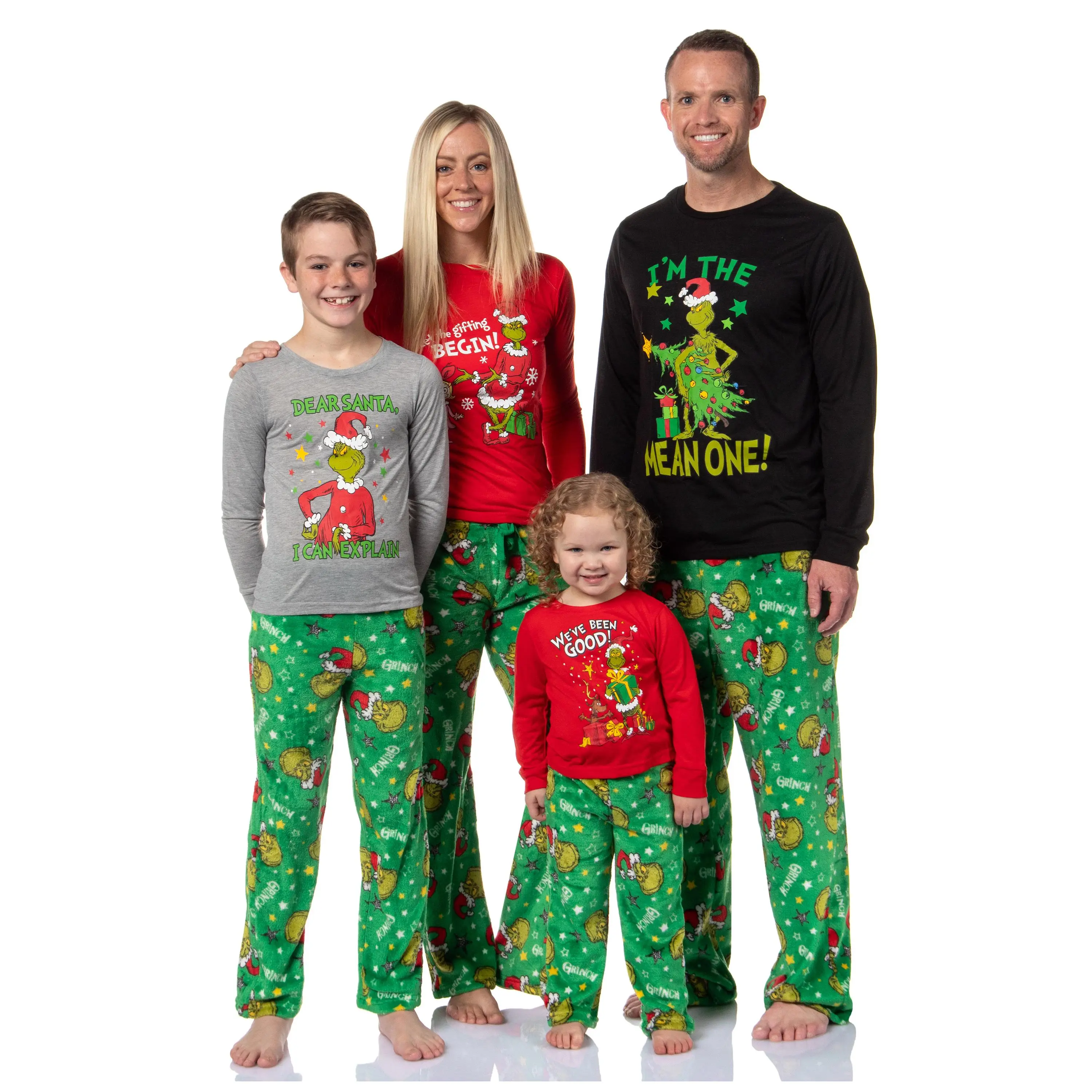 Dr. Seuss Grinch Boys' Soft 2-Piece Sleepwear Set - "Dear Santa, I Can Explain" Pajama Lounge Set, Pajamas