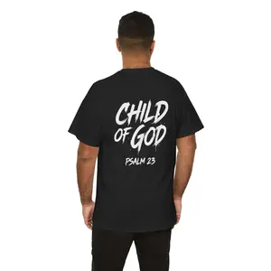 Child of God Shirt Psalm 23 Back Print, Christian T-Shirt Back Graphic, Faith Tee Front Back Design, Bible Verse Shirt, Religious Christian Apparel, Inspirational Jesus Shirt, Christian Gift for Men Women, Vintage Faith Shirt, Scripture Quote Tee