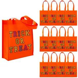 9" x 11" Medium Halloween Trick-or-Treat Nonwoven Shopper Tote Bags - 12 Pc.