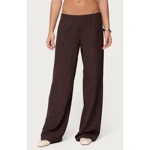 Edikted Women's Kerie Pinstripe Low Rise Wide Leg Trousers