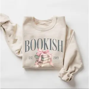 Bookish Sweatshirt, Coquette Book Lover Shirt, Bookish Cottagecore Sweatshirt, Bookish Gift, Gift for Book Lover Classic U
