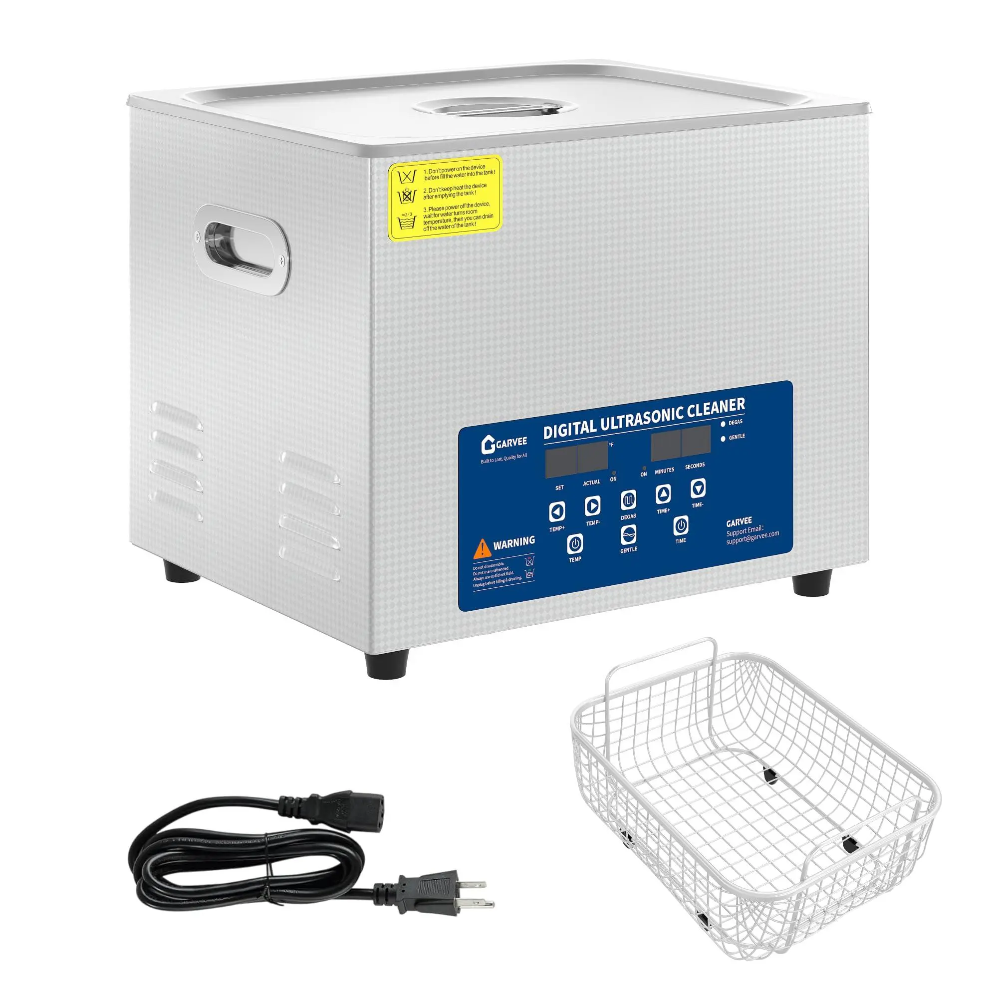 GARVEE 10L Ultrasonic Cleaner with Heated Function, Digital Timer & Stainless Steel Tank, Industrial Ultrasonic Cleaning Machine for Auto Parts, Jewelry, Glasses, Circuit Boards