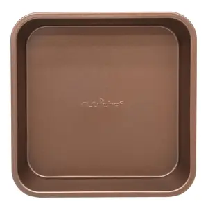 Golden Bakeware Square Baking Pan – 8.5" Non-Stick Carbon Steel Tray with Ceramic Coating - Dishwasher Safe Bakeware - Ideal for Home Baking, Food Prep & Serving - Kitchen Essentials