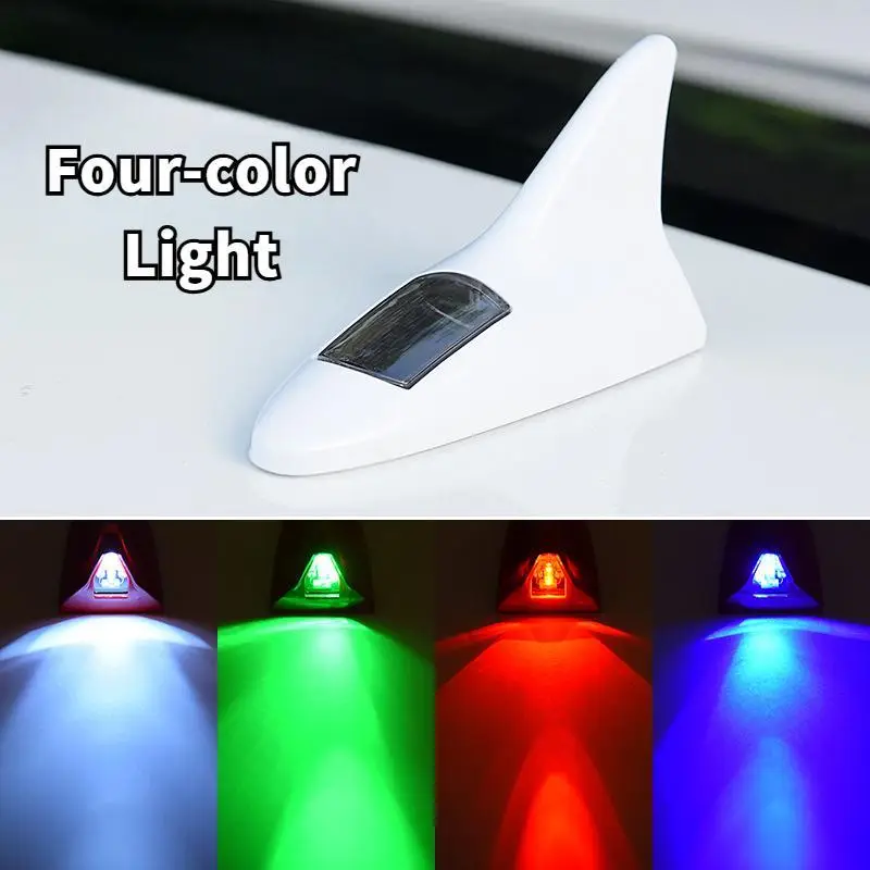 Car Interior Accessories Car Stickers Car Decorations Solar Shark Fins Roof Rear Modified Lights Rear end Flashing Car Decorations