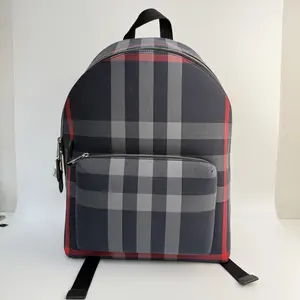 Pre-owned canvas Backpacks Burberry Classic Check Pattern Backpack Stylish & Functional Daily Carry Bag with Signature Design Navy Red Gray Plaid