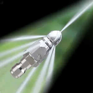 Sewer Cleaning Tool High-pressure Nozzle,65000 PSI Sewer Jetter Nozzle,Stainless Steel Pressure Washer Drain Jetter Hose Nozzle Tools with 1/4" Quick Connector,Cleaning Accessories,High Flow Nozzle