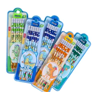 Case of 12 Dinosaur pencils with eraser and sharpener