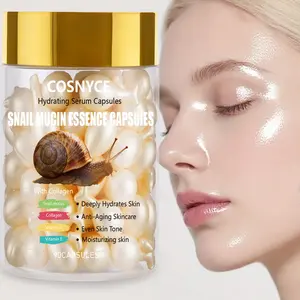 Cosnyce Snail Mucus Essence Capsules with Vitamin E Skincare, Hydrating & Firming Serum for Face Care, Natural Ingredients