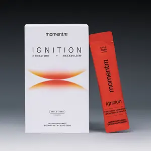 momentM Ignition Hydration Drink Mix - Supports Steady Energy & Focus - with Magnesium, Electrolytes, Adaptogens, InnoSlim & Holy Basil - Sugar Free (Apple Cider)