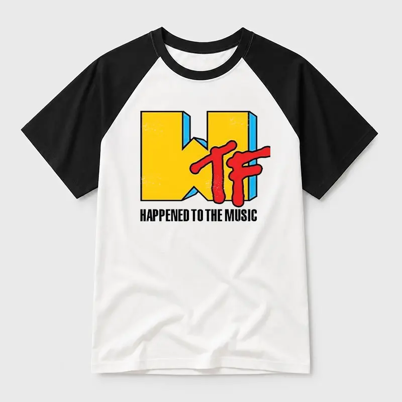 WTF Happened To The Music Geek Retro Raglan T-Shirt