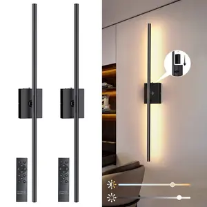 31.5" Wall Sconces Lights with Rechargeable Battery 360° Rotation 2-Pack