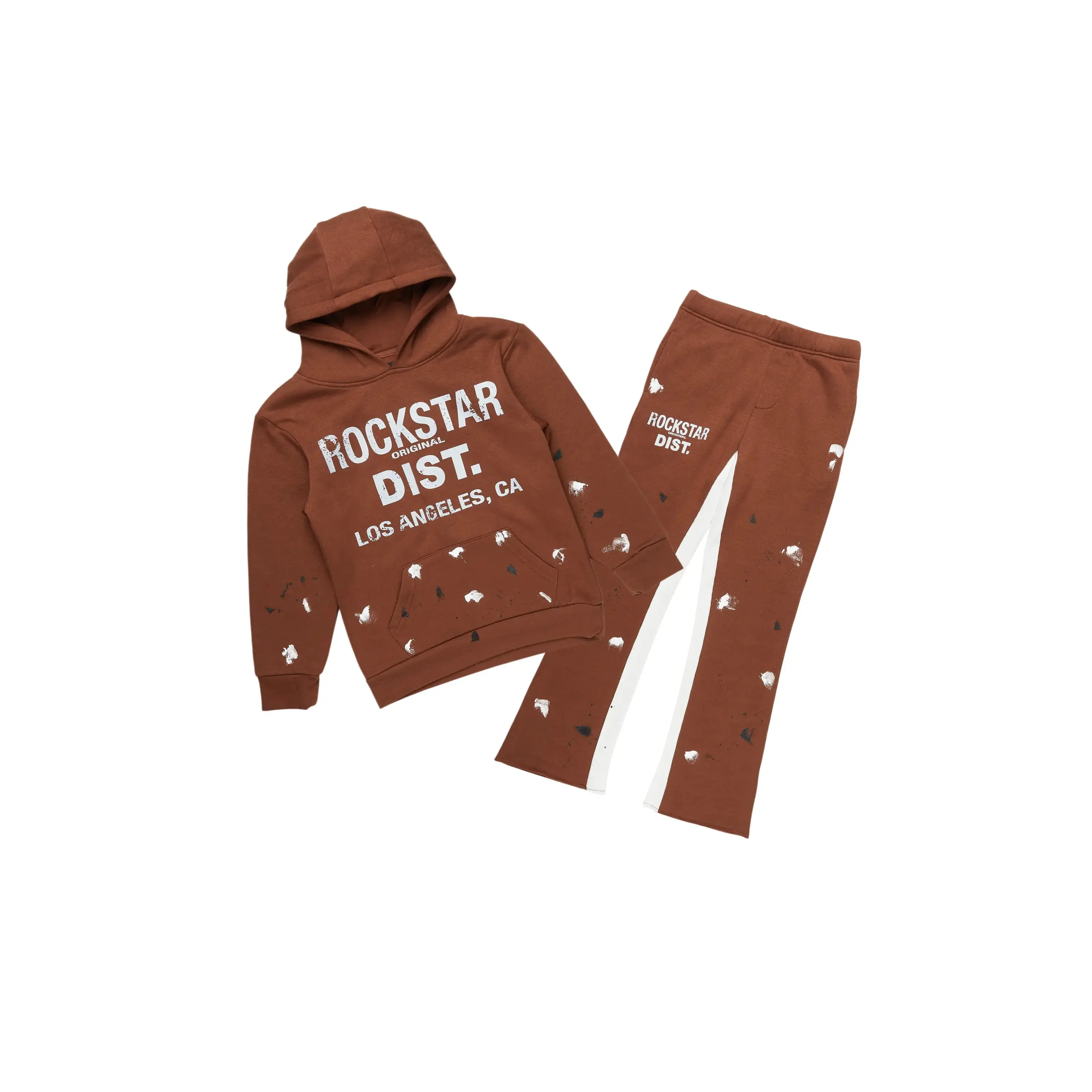 Boys Scottie Brown Baggy Stacked Track Set