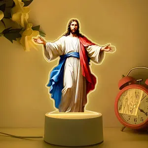 Jesus Night Light, Stylish Religious Decor, Religious Home Decor, Energy Saving LED Desk Lamp, Creative Bedside Table Lamp, Church Memorial Gift